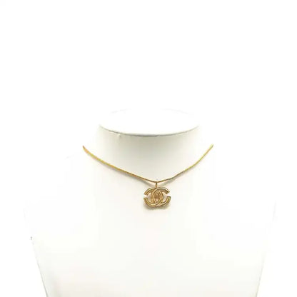 Chanel Gold Plated CC Pendant Necklace