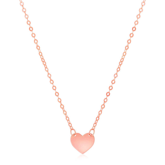14k Rose Gold Polished Mini Heart Necklace - Alexandria Jewelry & Company Beverly Hills