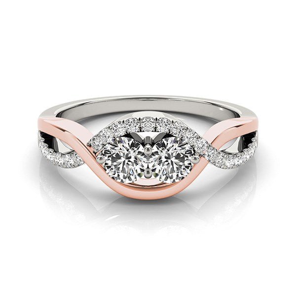 14k White And Rose Gold Infinity Style Two Stone Diamond Ring (5/8 cttw) - Alexandria Jewelry & Company Beverly Hills