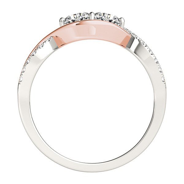 14k White And Rose Gold Infinity Style Two Stone Diamond Ring (5/8 cttw) - Alexandria Jewelry & Company Beverly Hills