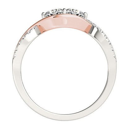 14k White And Rose Gold Infinity Style Two Stone Diamond Ring (5/8 cttw) - Alexandria Jewelry & Company Beverly Hills