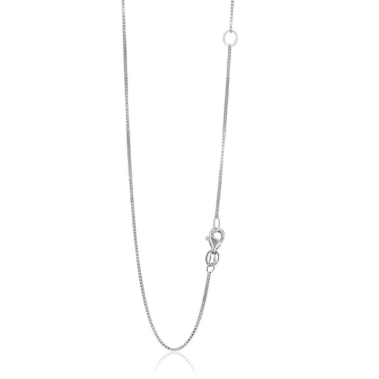 14k White Gold Adjustable Box Chain 0.8mm - Alexandria Jewelry & Company Beverly Hills