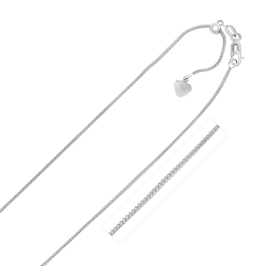 14k White Gold Adjustable Franco Chain 0.9mm - Alexandria Jewelry & Company Beverly Hills