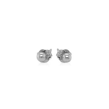 14k White Gold Spherical Stud Earrings (3.0 mm) - Alexandria Jewelry & Company Beverly Hills