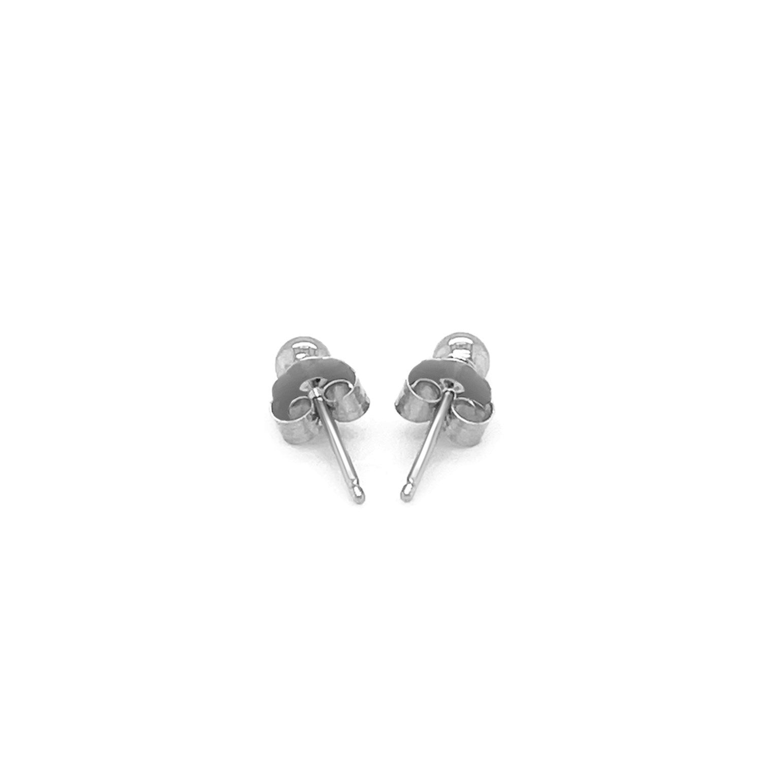 14k White Gold Spherical Stud Earrings (3.0 mm) - Alexandria Jewelry & Company Beverly Hills