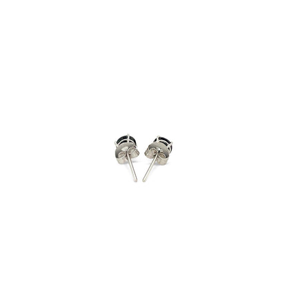 14k White Gold Stud Earrings with Black 4mm Cubic Zirconia - Alexandria Jewelry & Company Beverly Hills