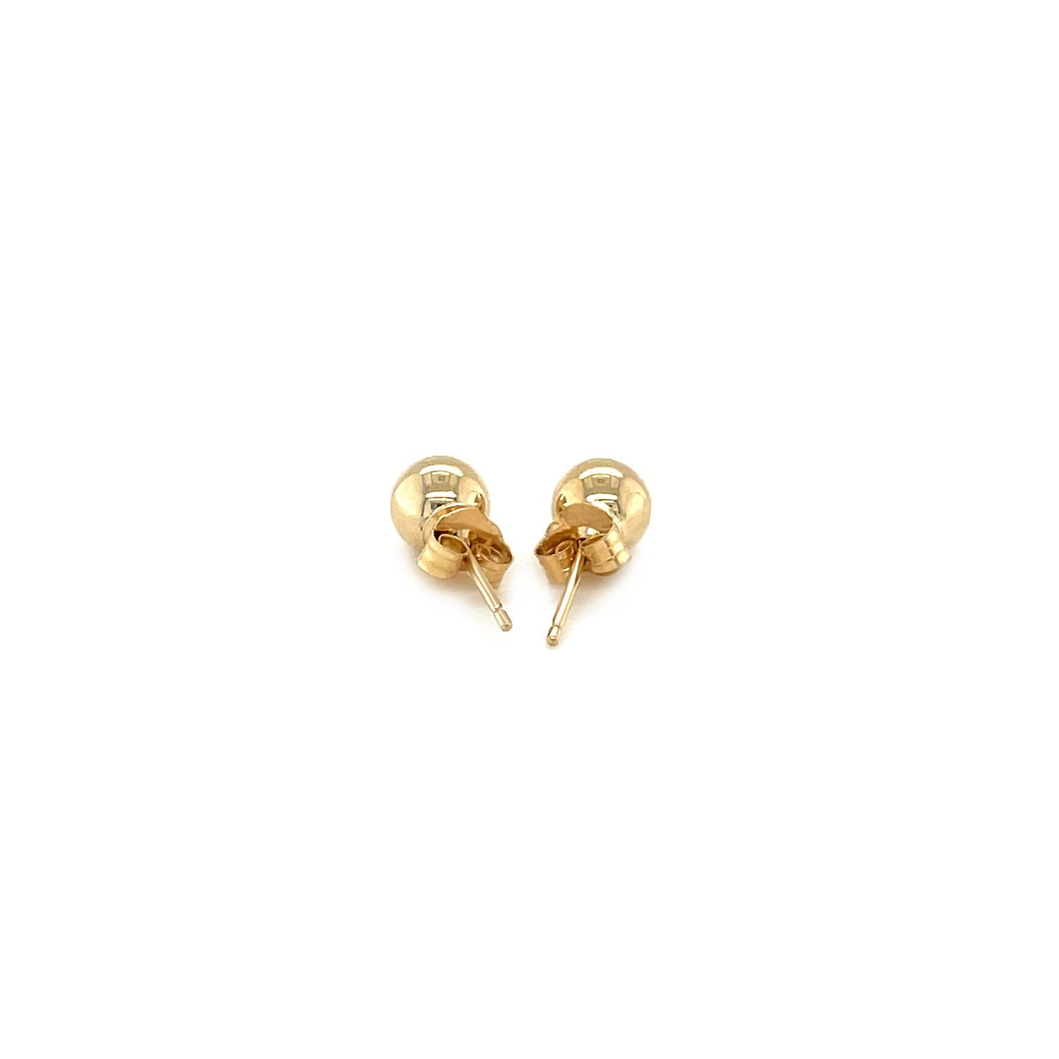 14k Yellow Gold Round Stud Earrings (5.0 mm) - Alexandria Jewelry & Company Beverly Hills