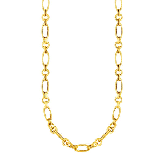 14k Yellow Gold Twisted and Polished Link Necklace - Alexandria Jewelry & Company Beverly Hills