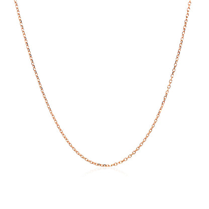 14k Pink Gold Diamond Cut Cable Link Chain 0.8mm