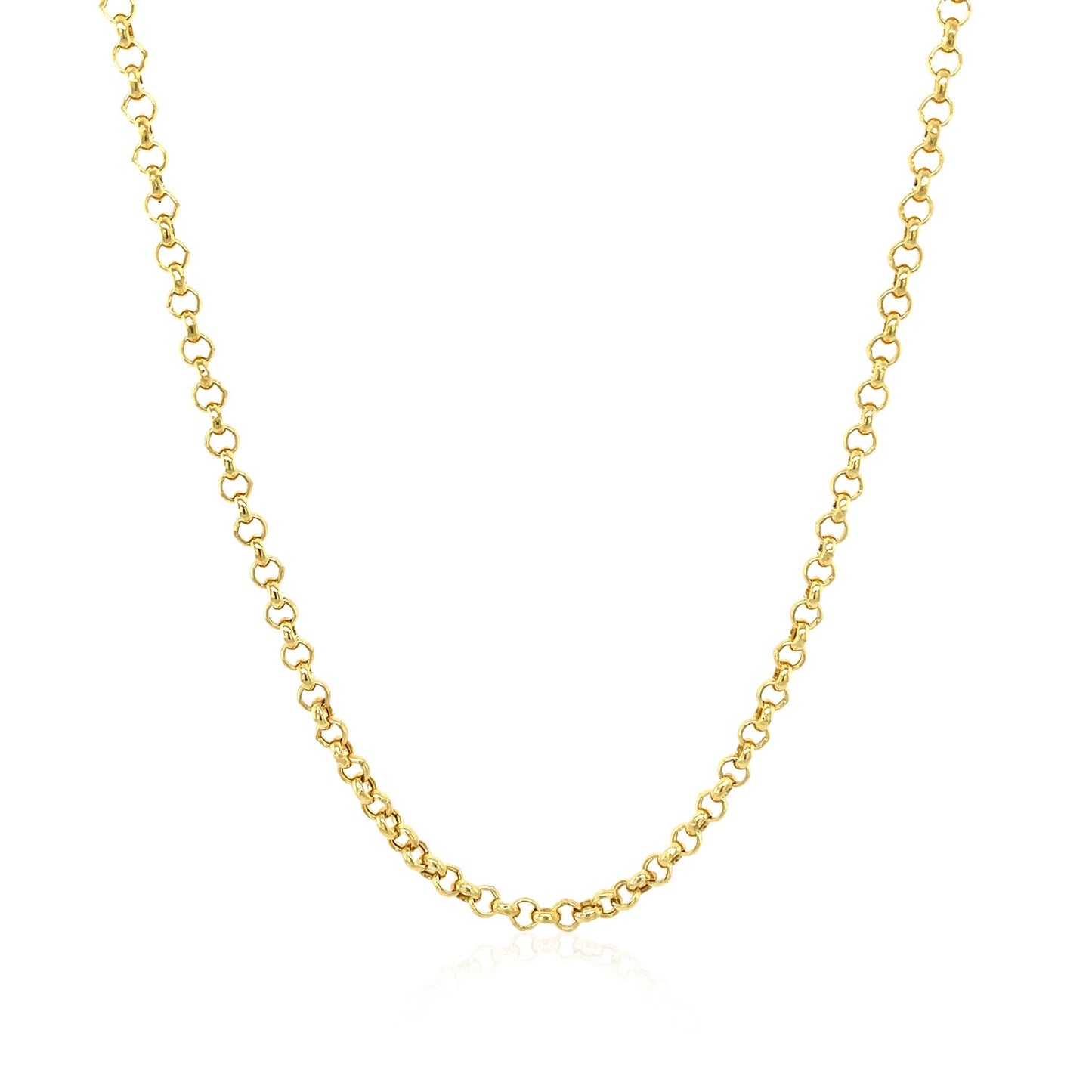 2.3mm 14k Yellow Gold Rolo Chain