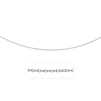 2.5mm 14k White Gold Pendant Chain with Textured Links