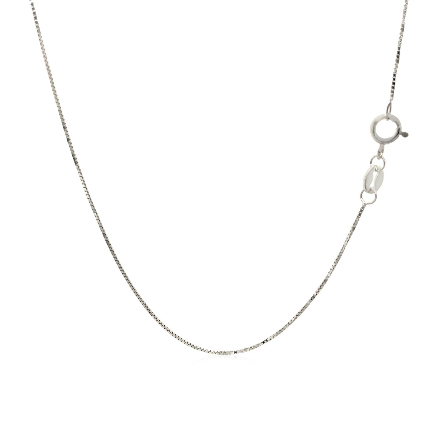 14k White Gold Adjustable Box Chain 0.6mm